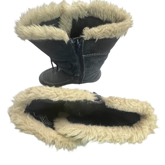 Earth Origins by Earth “Danielle” Black Suede Leather & Faux Fur Mid-Calf Boots - Picture 9 of 12